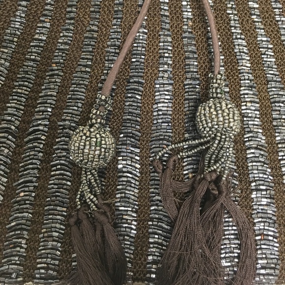 Chan Luu INDIA beaded brown black evening bag - Picture 2 of 6